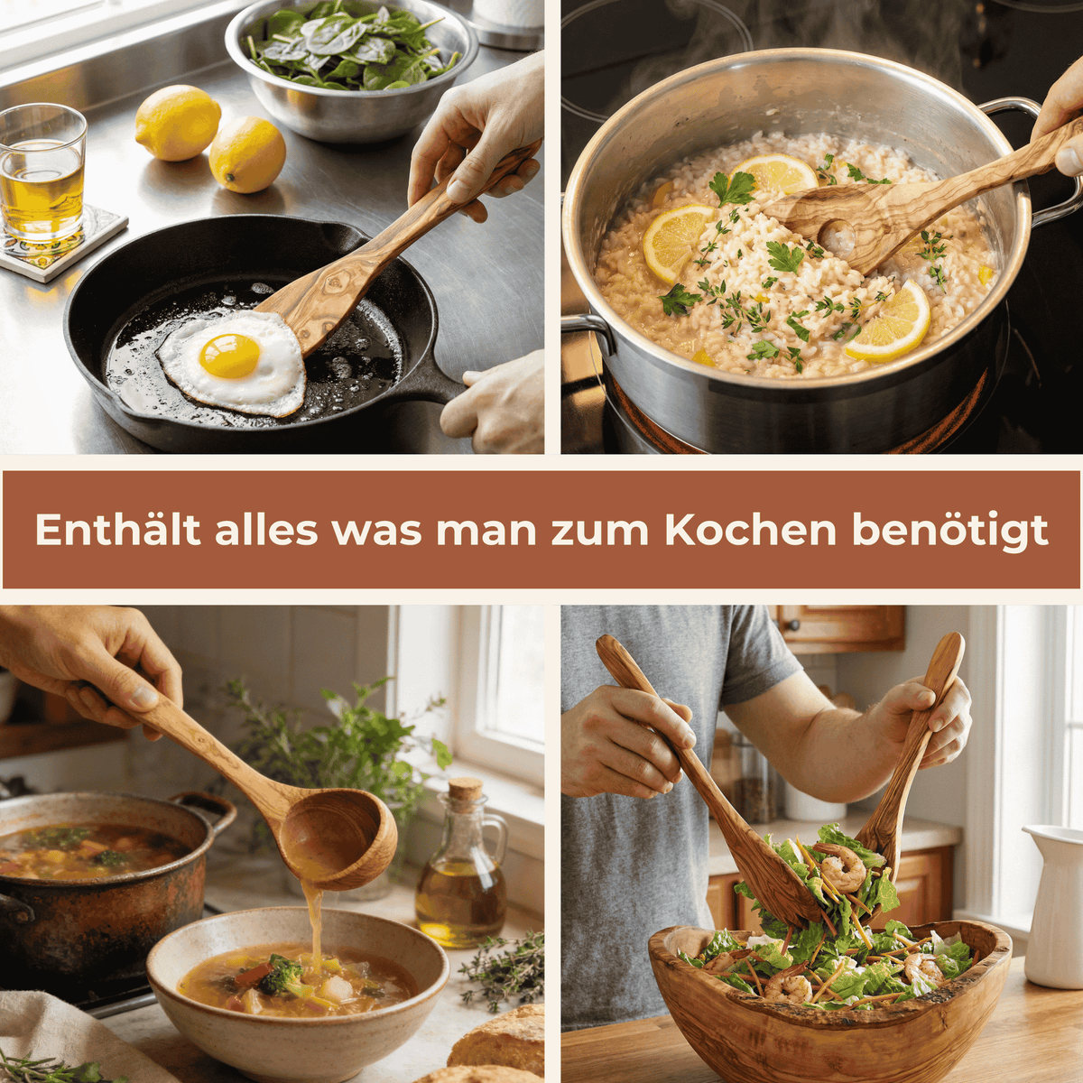 Kochlöffel Set Olivenholz