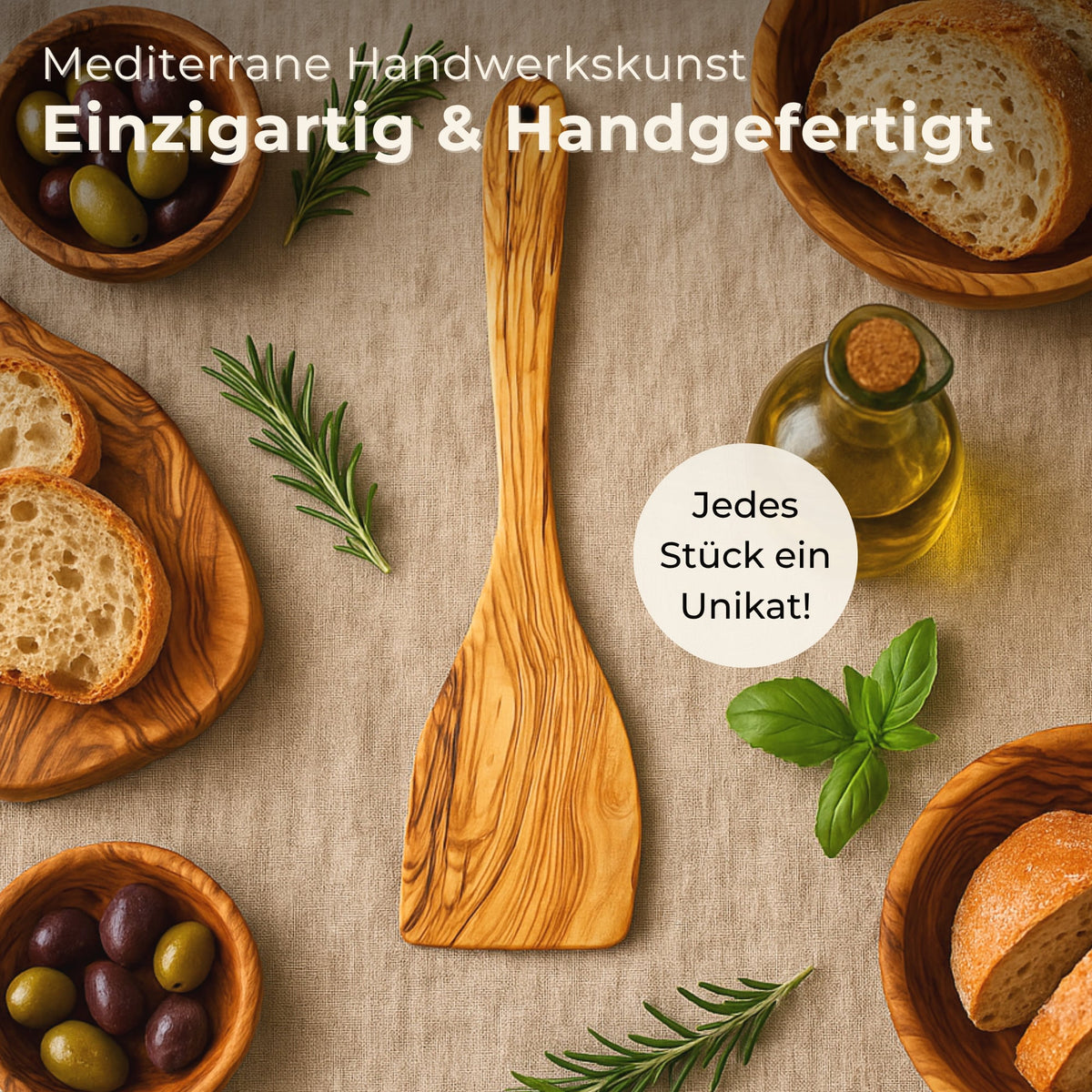Handgefertigter Pfannenwender aus Holz