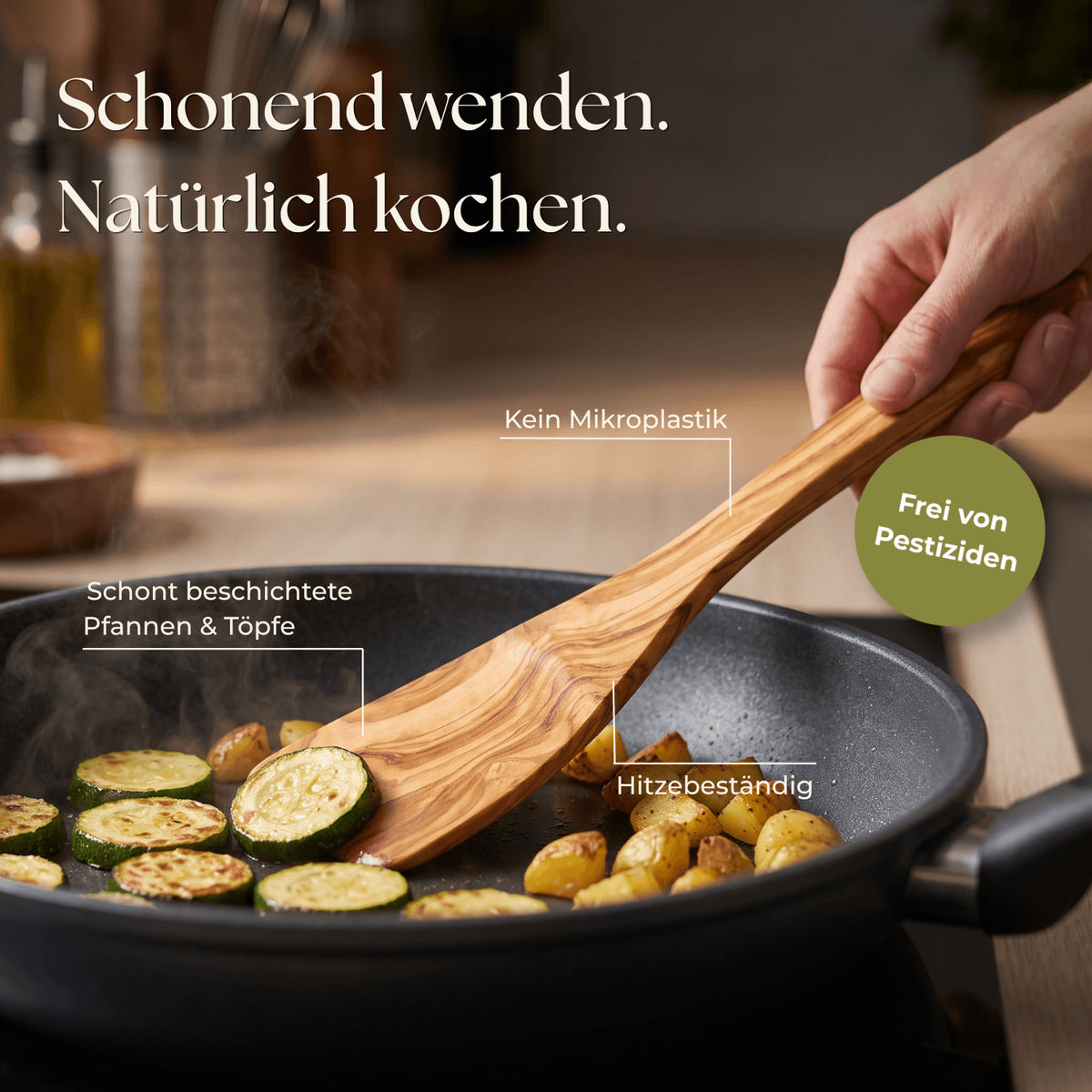Pfannenwender Olivenholz | 30 cm