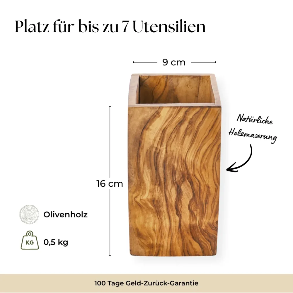 Kochbesteckhalter aus Olivenholz