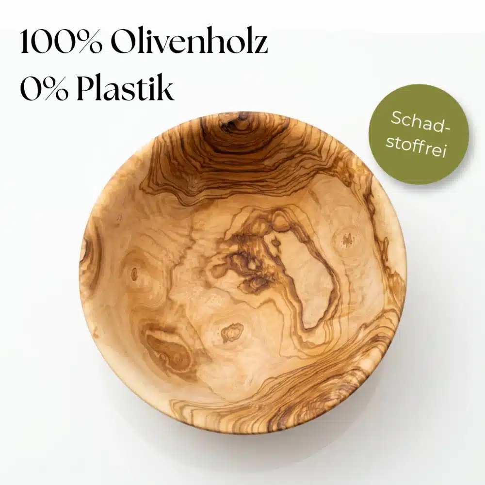 Mueslischuessel aus Olivenholz