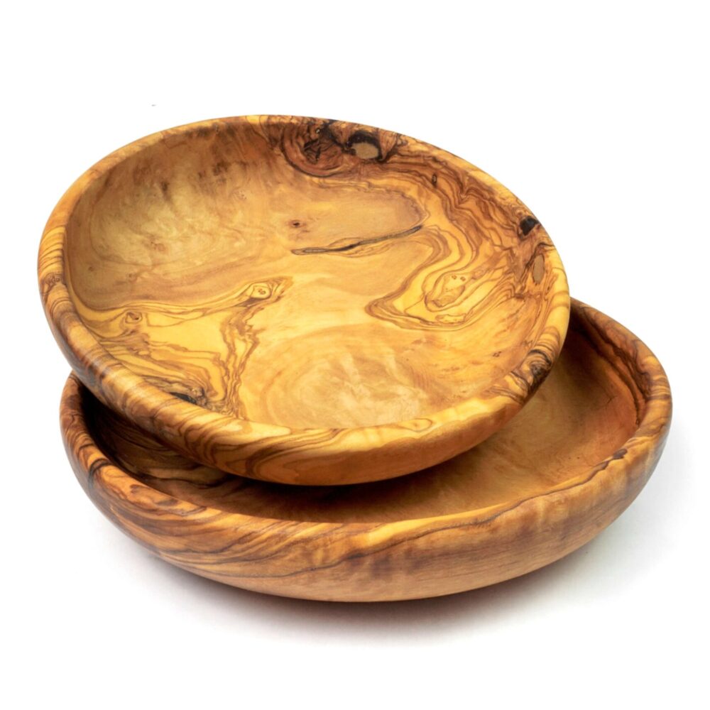 Holzteller Olivenholz, Olivenholzteller Ø 18-24cm
