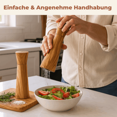 Maennliche-Person-benutzt-Olivenholz-Pfeffermuehle