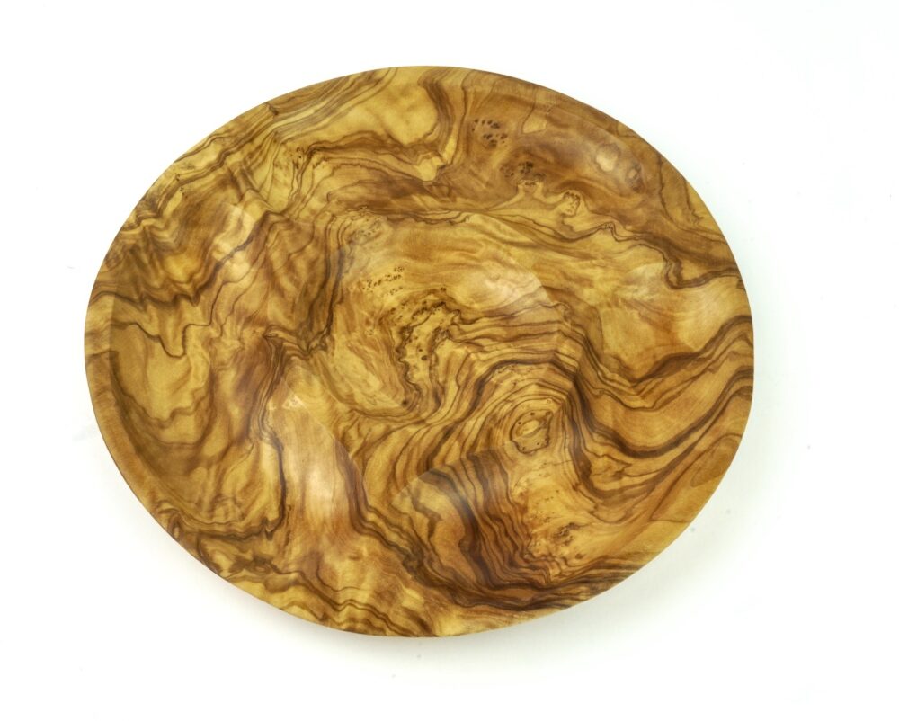 Flache Olivenholz Schale mit fünf Mulden für Antipasti