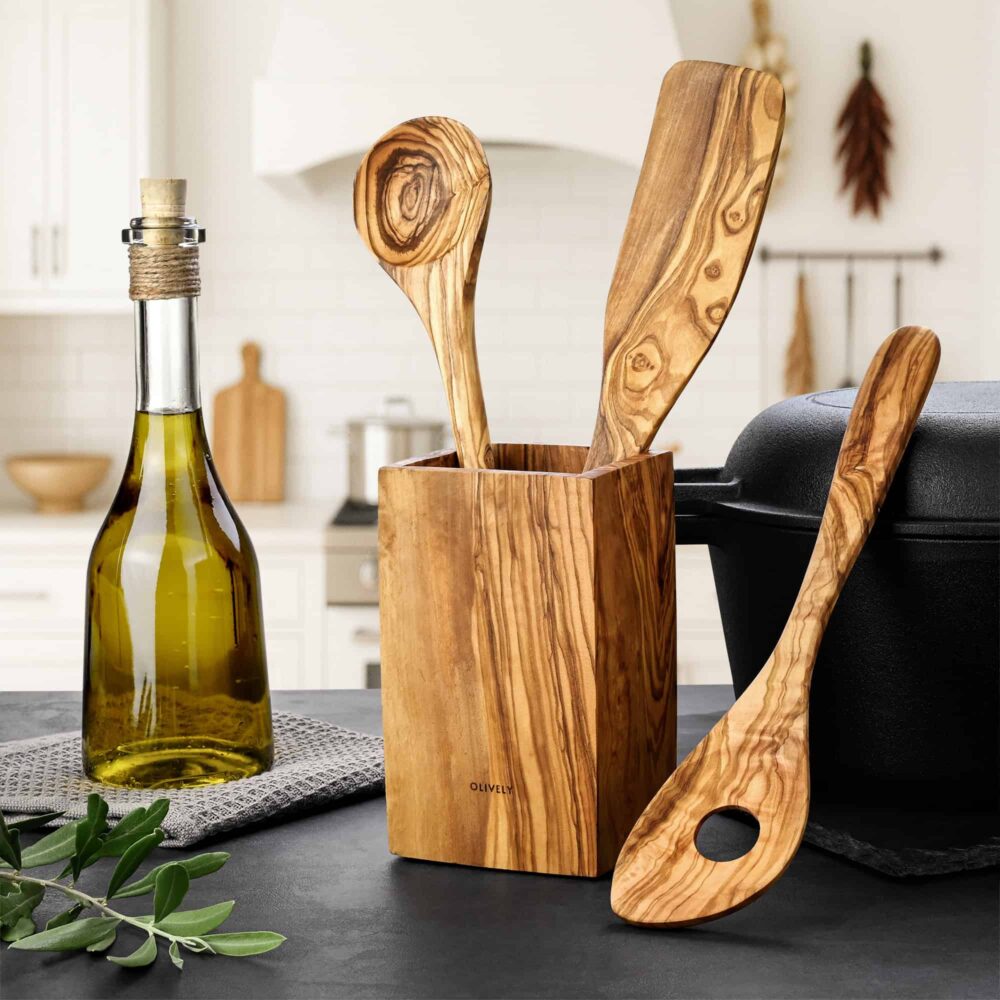 kuechenutensilienhalter-kochloeffel-pfannenwender-olivenholz