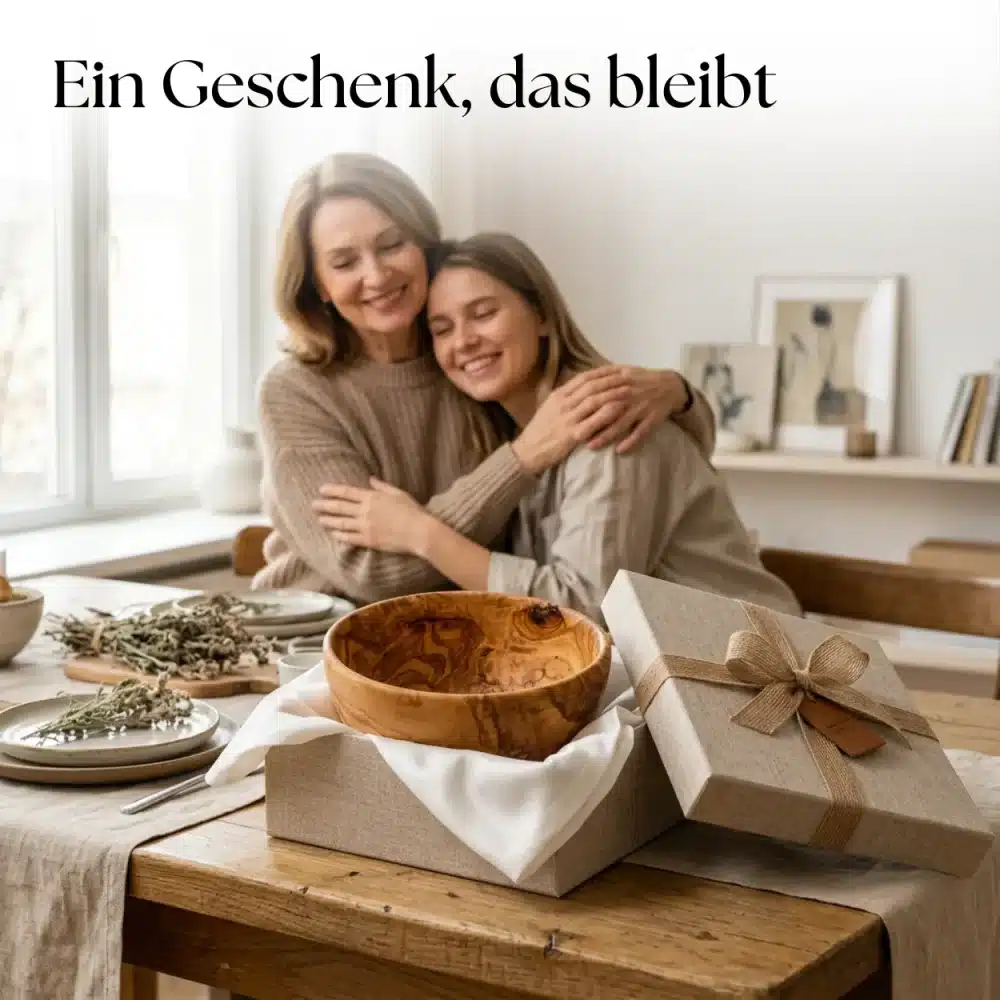 Salatschuessel aus Olivenholz zum verschenken