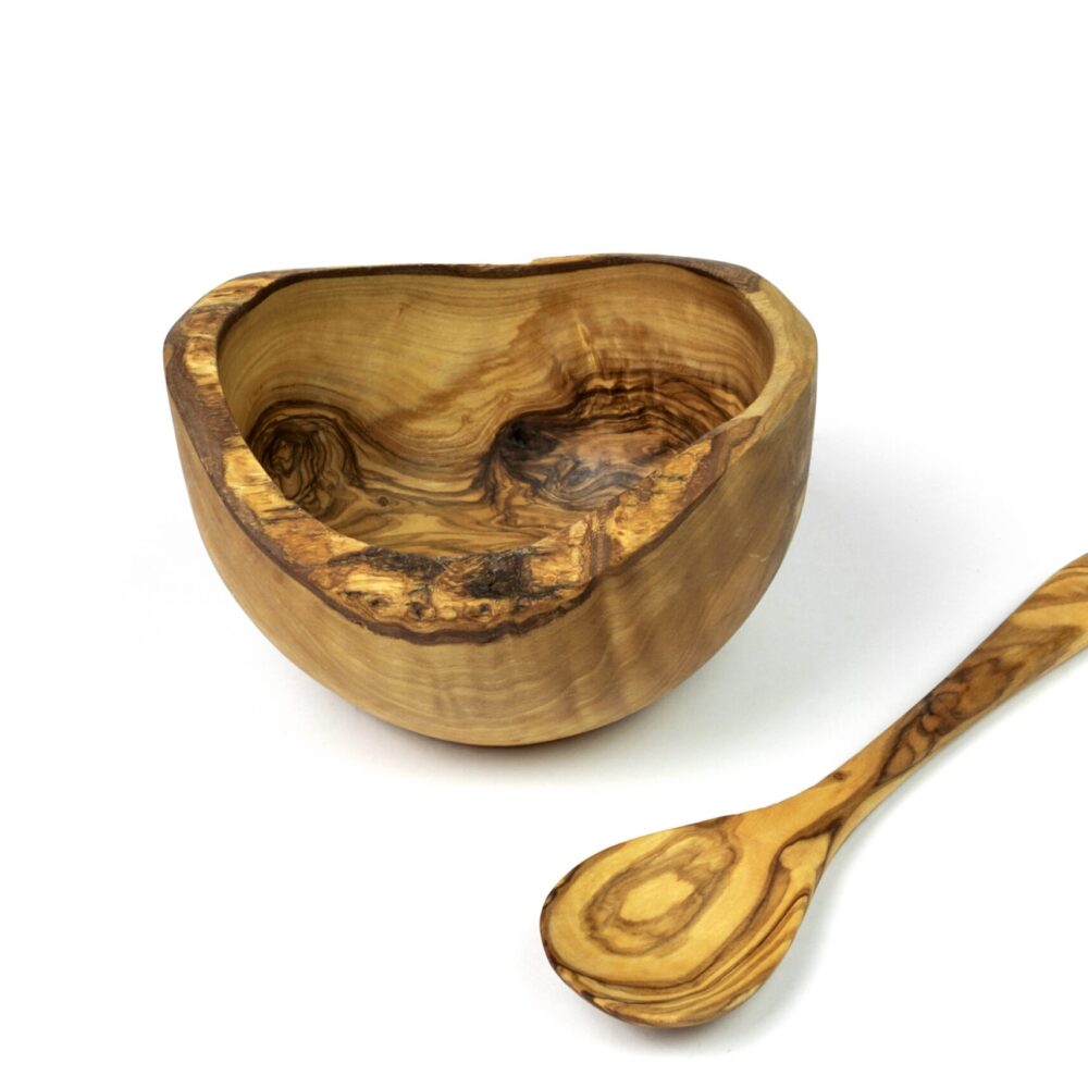 Olivenholz Müslischale und Löffel Set