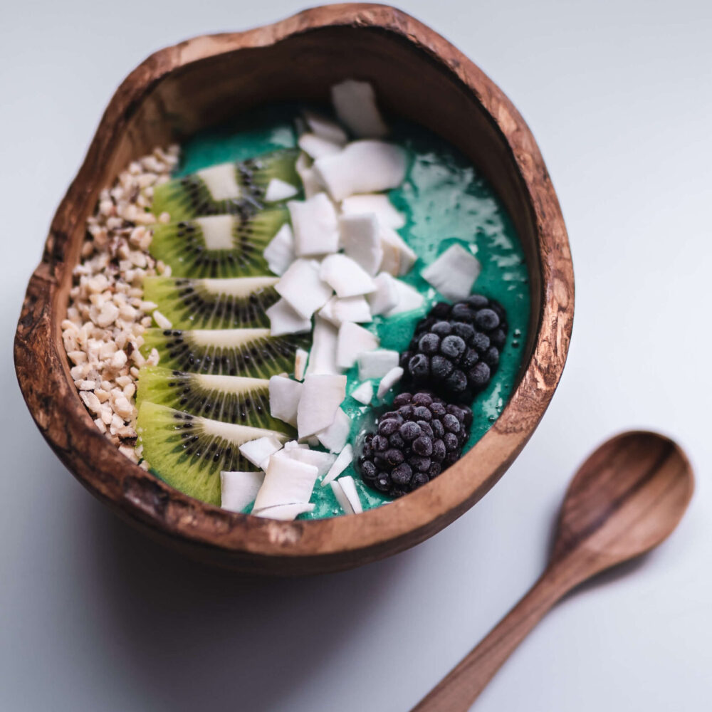 Alternative view of Müslischale mit Löffel - Olivenholz Ø 15 cm