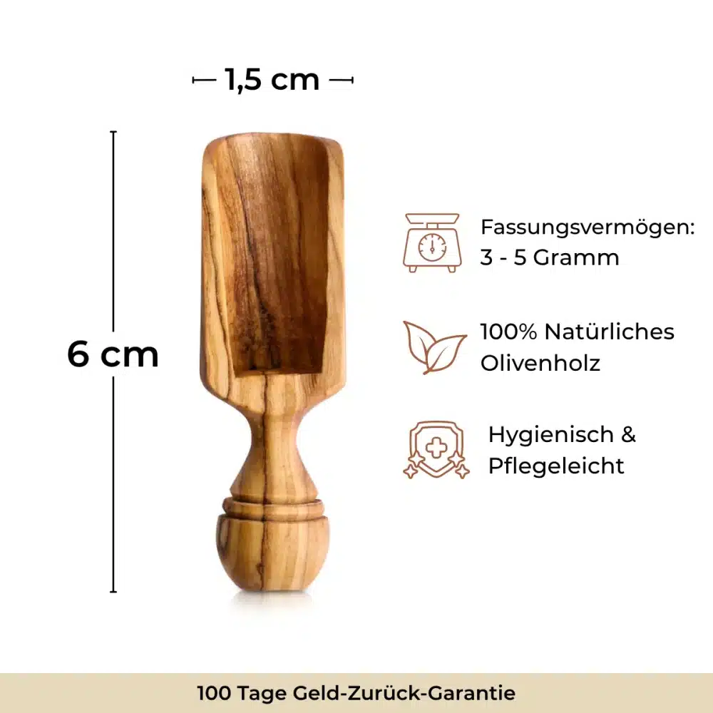Natuerliche Dosierschaufel aus Holz
